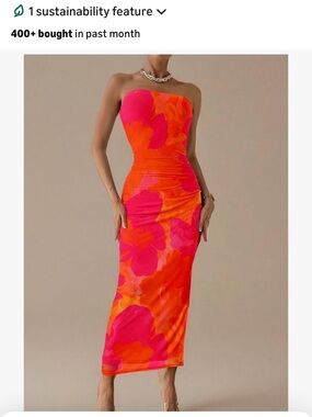 Pretty Garden Strapless Mesh Floral Dress